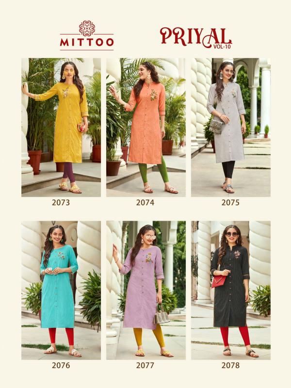 Mittoo Priyal 10 Cotton Weaving Exclusive  Designer Kurti Collection